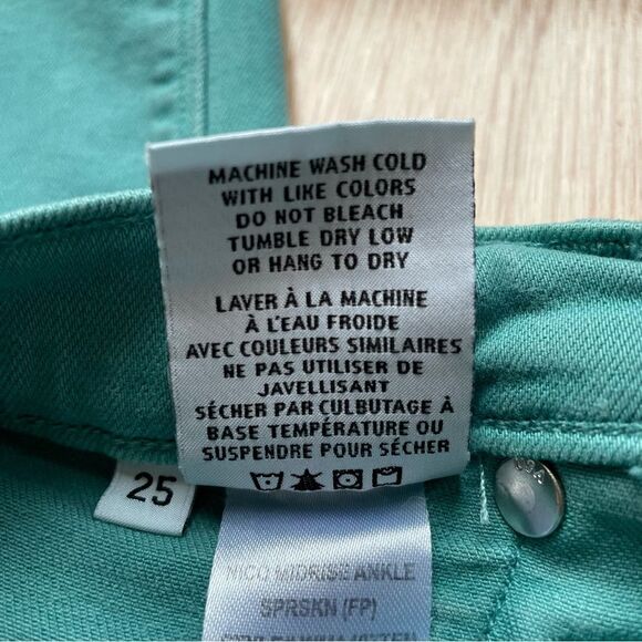 Hudson Nico Mid-Rise Ankle Skinny Jeans in Bright Blue/Green - Size: 25 - Picture 4 of 6